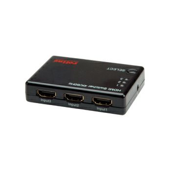 Roline HDMI trosmjerni preklopnik + daljinski upravljač, 4K (3 ulaza/1 izlaz)