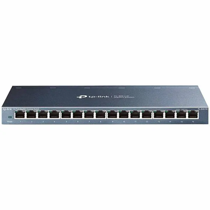 16-Port Gigabit Desktop Switch, 16 Gigabit RJ45 Ports, Desktop Steel Case