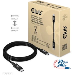 Club 3D USB4 Gen2x2 Typ-C USB-IF Zertifiziertes Kabel 4K60Hz, Daten 20Gbps, PD 240W EPR St./St. 2m-CAC-1575