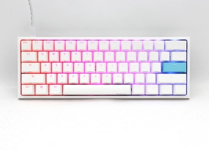 Ducky One 2 Pro Mini White Edition Gaming Keyboard, RGB LED - Cherry Silent Red (US)