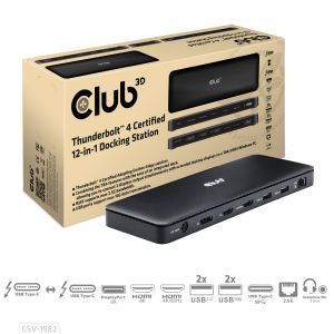 Club 3D Thunderbolt™ 4 zertifizierte 12-in-1-Dockingstation-CSV-1582