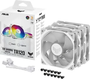 ASUS TUF Gaming TR120, PWM ARGB Lüfter 3er Pack - 120mm, weiß-90DA0093-B09020