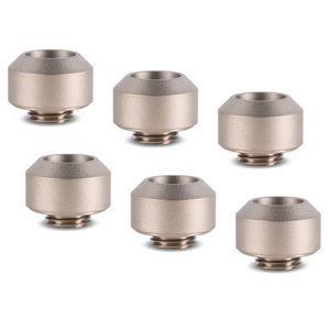 Optimus Hardtube Fittings, 14mm, 6er Pack mit Werkzeug - Satin Nickel-OP-FIT-HARD-14MM-NICKEL-6PACK