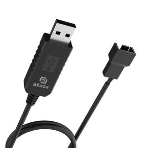 Akasa 5V zu 12V DC Step-Up Voltage Konverter Kabel - USB zu 3-Pin & 4-Pin, 60cm-AK-CBFA10-60BK