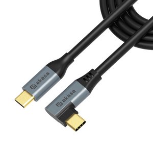 Akasa Right Angle USB type-C 100W PD Charging Cable-AK-CBUB68-10BK