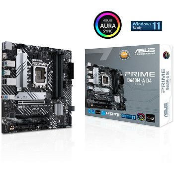 ASUS PRIME B660M-A D4-CSM, DDR4, SATA3, USB3.2Gen1, DP, LGA1700 mATX