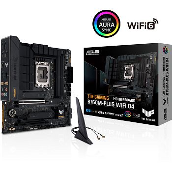 ASUS TUF GAMING B760M-PLUS WIFI D4, DDR4, SATA3, USB3.2Gen2x2, DP, LGA1700 mATX