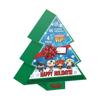 FUNKO POCKET POP: DC HOLIDAY - TREE HOLIDAY BOX 4-PACK - 889698655422