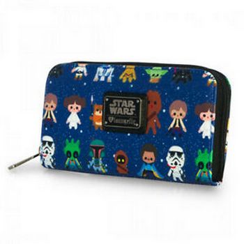 LOUNGEFLY STAR WARS CHAR CUTESY AOP ZIP AROUND WALLET - 192232000641