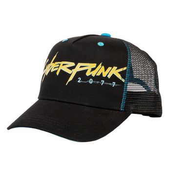 JINX Cyberpunk 2077 Cyberpunker Trucker Kapa s šiltom Black/Blue - 889343133824