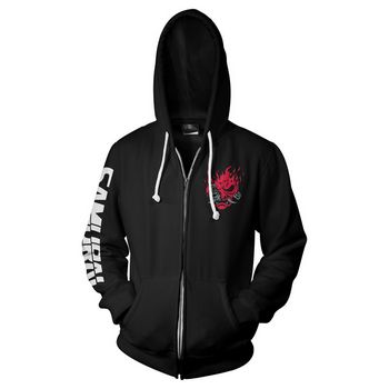 JINX CYBERPUNK 2077 BIGGEST FAN ZIP-UP HOODIE ČRNA M - 889343133732