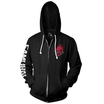 JINX CYBERPUNK 2077 BIGGEST FAN ZIP-UP HOODIE ČRN L - 889343133749