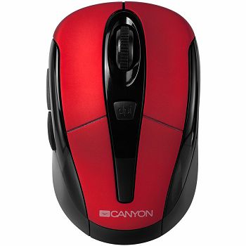 CANYON MSO-W6 2.4GHz wireless optical mouse with 6 buttons, DPI 800/1200/1600, Red, 92*55*35mm, 0.054kg