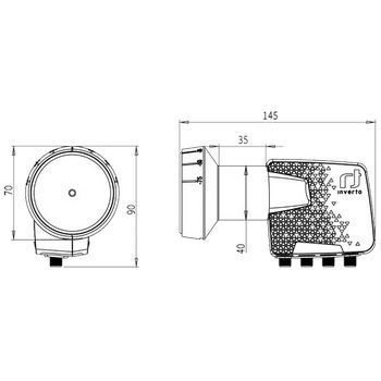 Inverto LNB Quad, šum 0,3dB, Home Pro, DVB-S2 ( HD - UHD ) - IDLH-QDL410-HMPRO-OPN