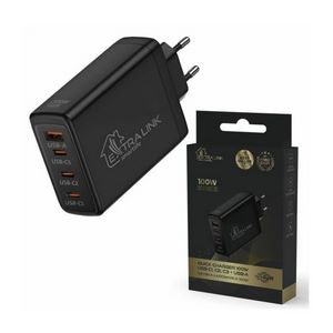 Extralink Smart Life Fast Charger 100W GaN | Charger | 3x USB-C, USB-A, CHARESL01