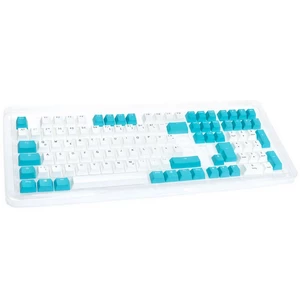 Ducky Keycap Set, PBT, ISO (EN) - white/blue