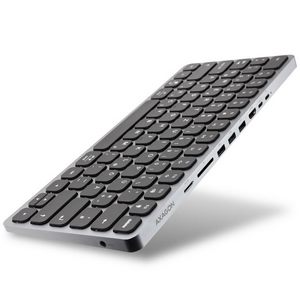 AXAGON HMC-KB USB-C Tastatur, microSD/SD, 3x USB-A 3.0, HDMI 4K/60Hz, PD 100W, Audio - DE Layout-HMC-KB-GE