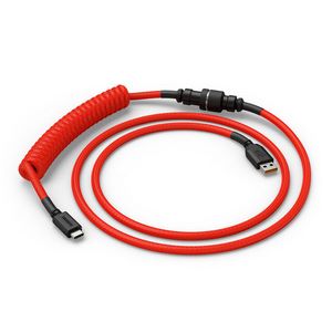 Glorious GMMK Coiled Cable Crimson Red, Spiralkabel, USB-C/USB-A - rot/schwarz-GLO-KB-ACC-CBL-COIL-CRED