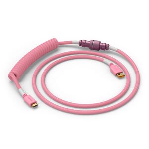 Glorious GMMK Coiled Cable Pixel Pink, Spiralkabel, USB-C/USB-A - pink-GLO-KB-ACC-CBL-COIL-PPNK