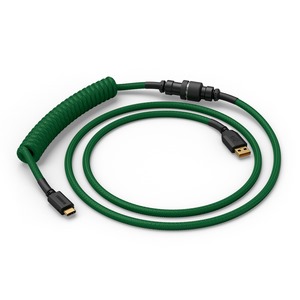 Glorious GMMK Coiled Cable Forest Green, Spiralkabel, USB-C/USB-A - dunkelgrün/schwarz-GLO-KB-ACC-CBL-COIL-FGRN