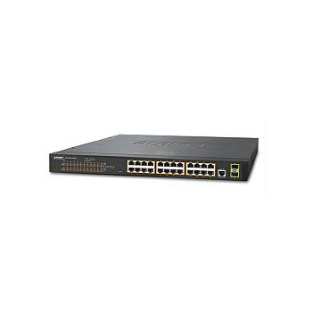 PLANET Gigabit preklopnik (Switch) 24-port IPv4 upravljiv 802.3at PoE + 2-port 100/1000X SFP (300W)