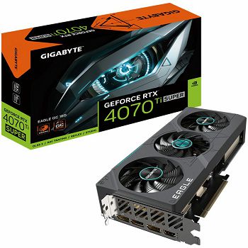 GIGABYTE Video Card NVIDIA GeForce RTX 4070 Ti SUPER EAGLE OC 16G, 16GB GDDR6X/256bit, PCI-E 4.0, 1xHDMI, 3xDP, Recommended PSU 750W, ATX