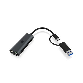 Icybox IB-LAN301-C3 USB-A and USB-C network card/adapter to 2.5 Gbit Ethernet