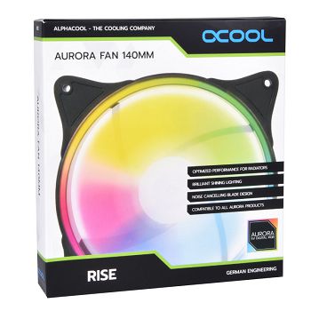 Alphacool Rise Aurora PWM Fan - 140mm, white 24851