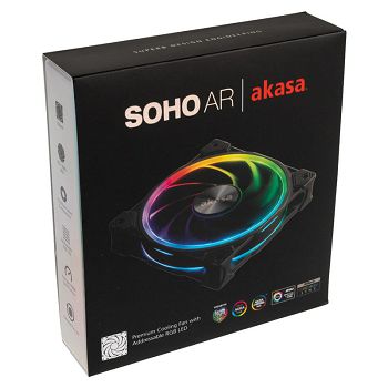 Akasa SOHO AR Addressable RGB fan, black - 120mm AK-FN108