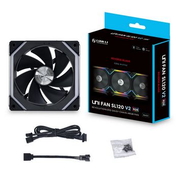 Lian Li UNI FAN SL120 V2 ARGB Reverse Blade PWM Fan - 120 mm, black UF-RSL120V2-1B