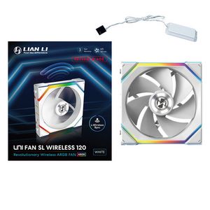 Lian Li UNI FAN SL Wireless ARGB PWM Lüfter - Reverse Blade, 120 mm, weiß-12RSL1W1W