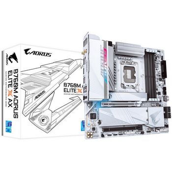 GIGABYTE B760M Aorus Elite X AX, Intel B760 Mainboard, Sockel 1700, DDR5 B760M A ELITE X AX