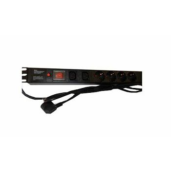 NaviaTec PDU (Power Distribution Unit) sa 5x Schuko 2x C13 priključaka, kabel Schuko, 19"