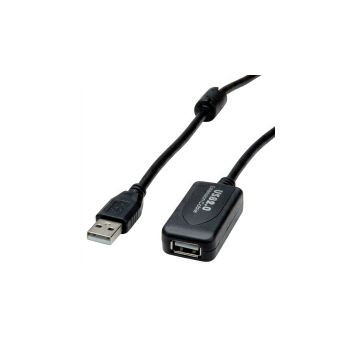 STANDARD USB2.0 aktivni produžni kabel sa ponavljačem, 15m, crni 