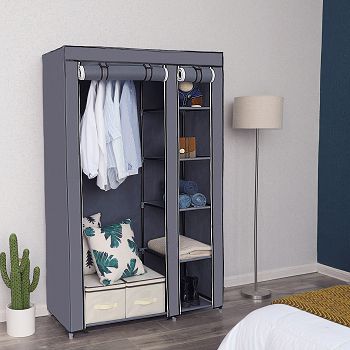 SONGMICS portable wardrobe, gray