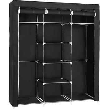 SONGMICS RYG12B canvas wardrobe, black