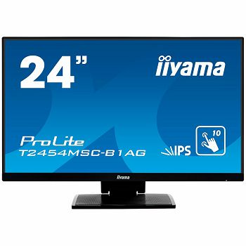 IIYAMA Monitor 24" PCAP 10-Points Touch Screen, Anti Glare coating, 1920 x 1080, IPS-panel, Slim Bezel, Speakers, VGA, HDMI, Height Adjust., 250 cd/m2, USB 3.0-Hub (2xOut), 1000:1 Static Contrast, 5ms