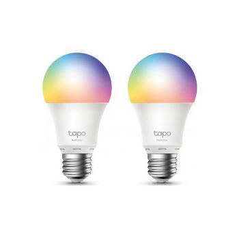 TP-Link Tapo Smart Wi-Fi višebojna žarulja E27, 8.7W, 806lm, 2500K - 6500K, glasovna kontrola (Amazon Alexa & Google Assistant) 2 pack