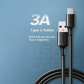 UGREEN USB-A 2.0 to USB-C cable 3m (black) - polybag