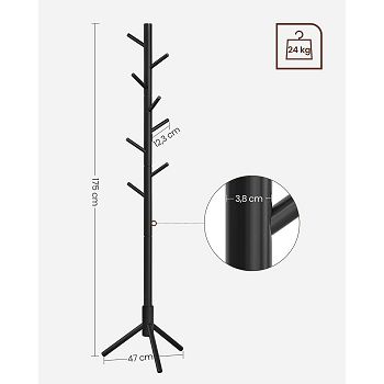 Vasagle wooden hanger black RCR004B01