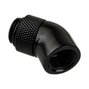 Alphacool Eiszapfen Adapter 45 Grad G1/4 Zoll AG auf G1/4 Zoll IG - drehbar, schwarz 17246