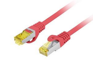 LANBERG PATCHCORD S/FTP CAT.6A 2M RED LSZH