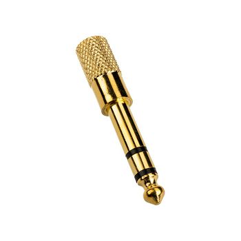 InLine Audio Adapter, 6,3mm Klinke Stecker an 3,5mm Buchse (Stereo) - gold 99305P