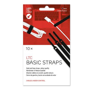 LABEL THE CABLE Basic Klettbinder 10er Set - schwarz LTC 1110