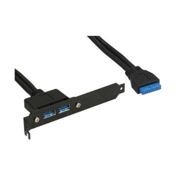 InLine slot bracket with two USB 3.0 ports on internal USB 3.0 33390C