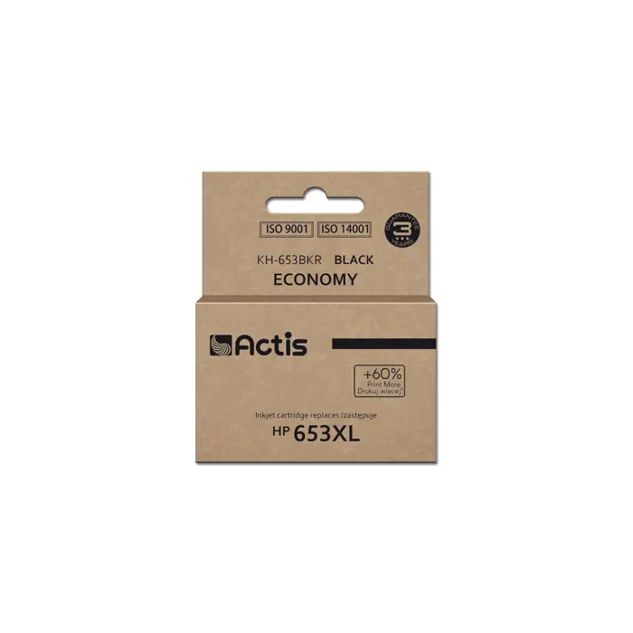 Actis KH-653BKR Ink Cartridge (replacement for HP 653XL 3YM75AE; Premium; 20ml; 575 pages; black)