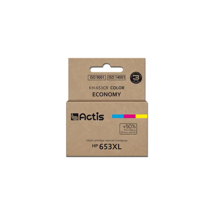 Actis KH-653CR printer ink, replacement HP 653XL 3YM74AE; Premium; 18ml; 300 pages; colour