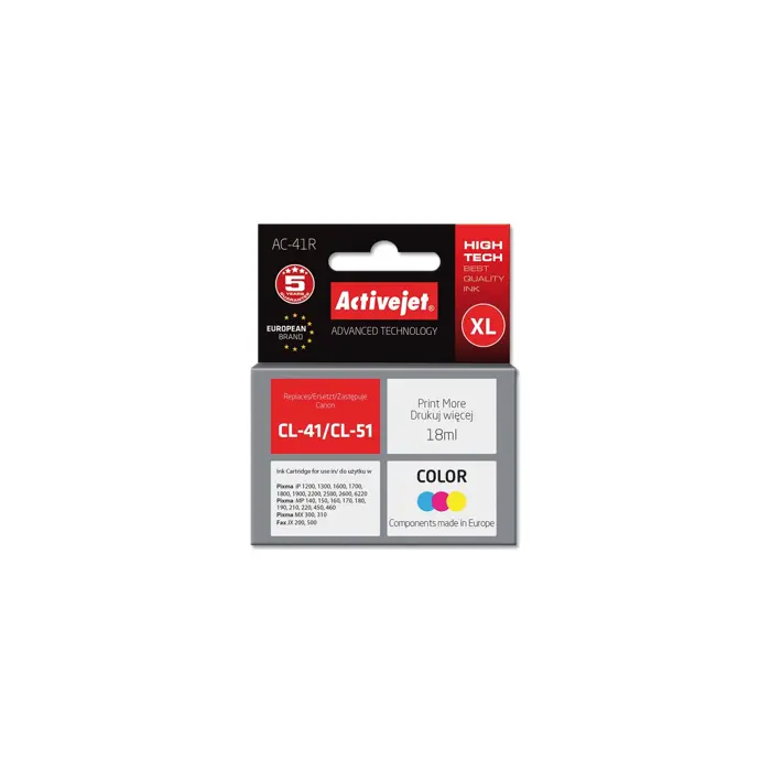 Activejet AC-41R Ink cartridge (replacement for Canon CL-41; Premium; 18 ml; color)