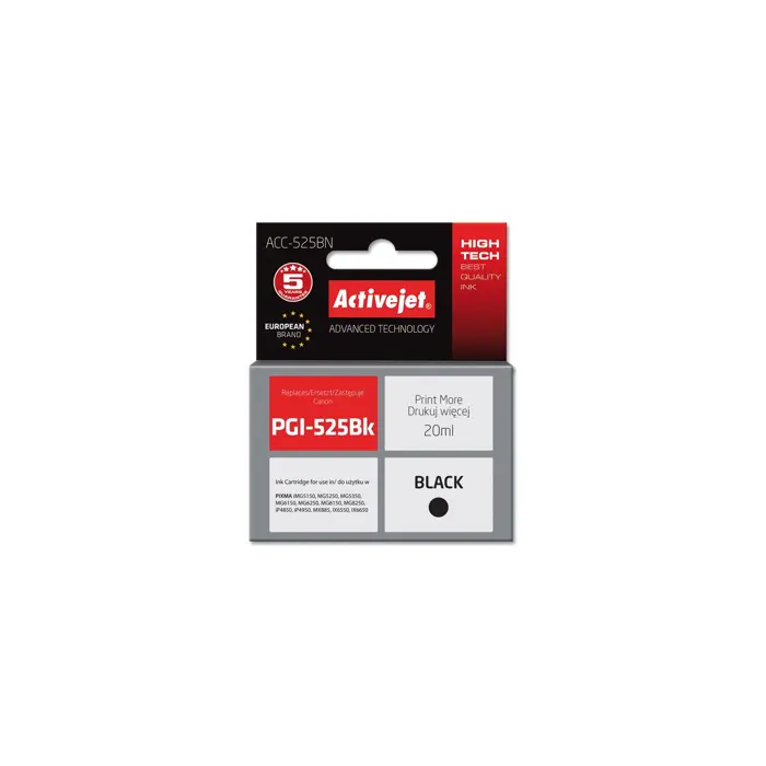 Activejet ACC-525BN ink (replacement for Canon PGI-525Bk; Supreme; 20 ml; black)