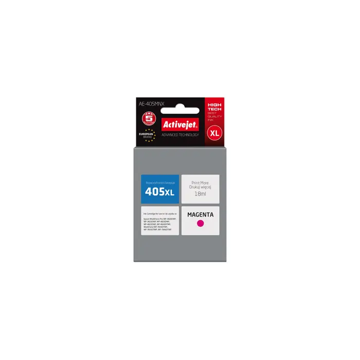 Activejet AE-405MNX Ink cartridge (replacement for Epson 405XL C13T05H34010; Supreme; 18ml; magenta)